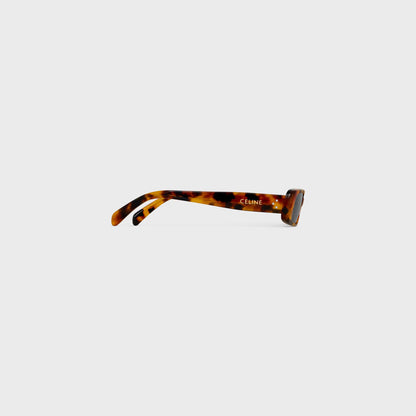 Rechteckige S343 Sonnenbrille aus Acetat in Havanna Leopard für Damen
