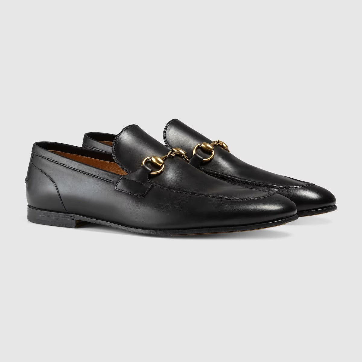 Men's GG Jordaan Loafer in black with gold-tone buckle