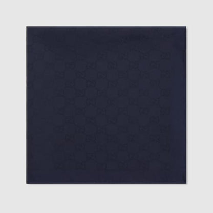 Einstecktuch aus Baumwolle und Seide GG Blau