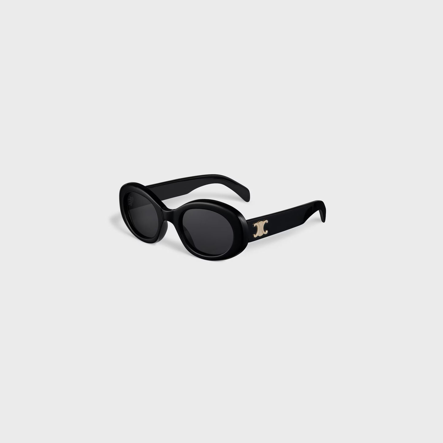 Triomphe 01 Sonnenbrille aus schwarzem Acetat für Damen