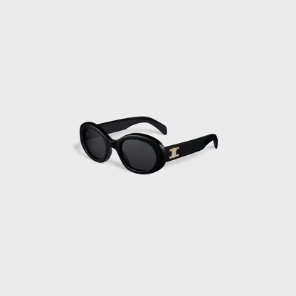 Triomphe 01 Sonnenbrille aus schwarzem Acetat für Damen