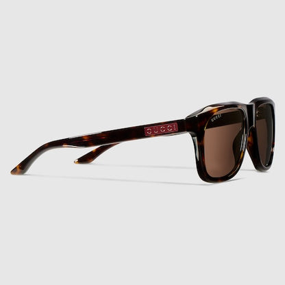 Men's Square Sunglasses in Dark Brown Tortoiseshell