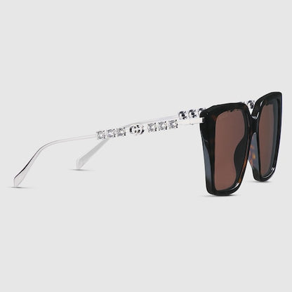 Sonnenbrille Quadratisch Schildpatt Braun
