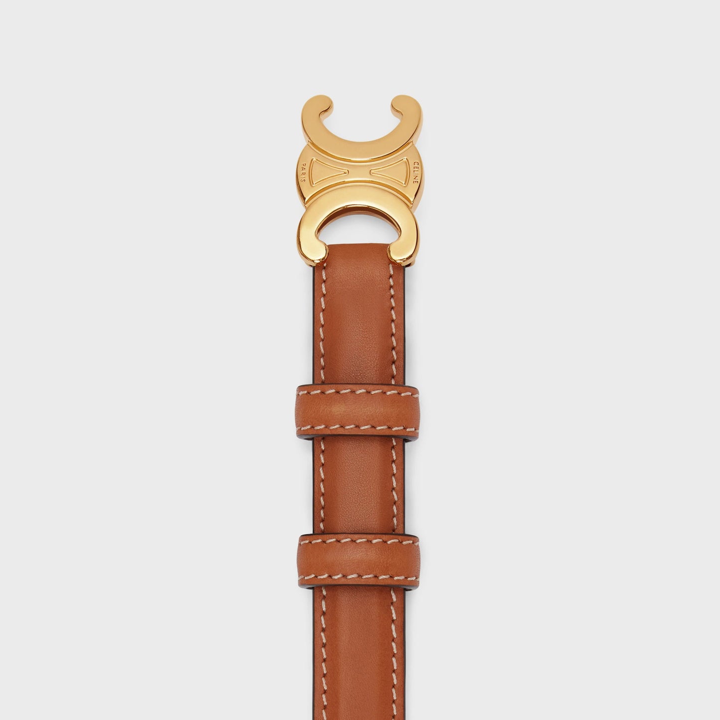 Triomphe Gürtel 18 mm aus naturbelassenem Kalbsleder in Cognac für Damen