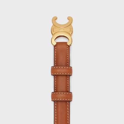 Triomphe Gürtel 18 mm aus naturbelassenem Kalbsleder in Cognac für Damen