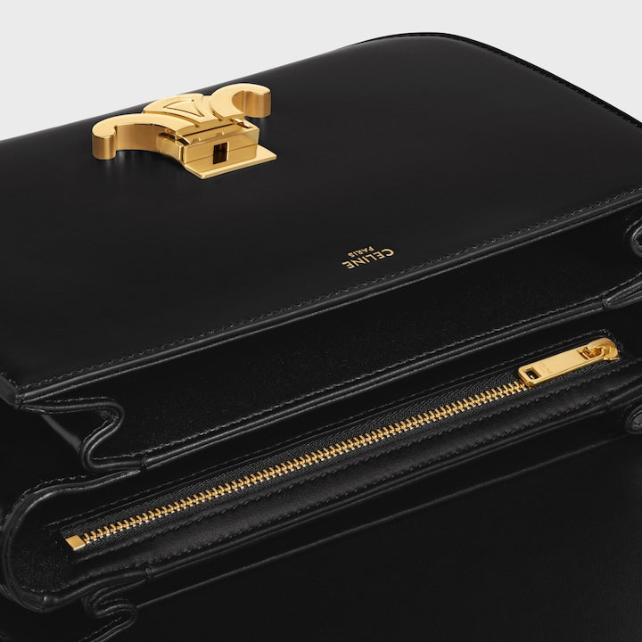 Tasche Triomphe Classique aus schwarzem glänzendem Kalbsleder