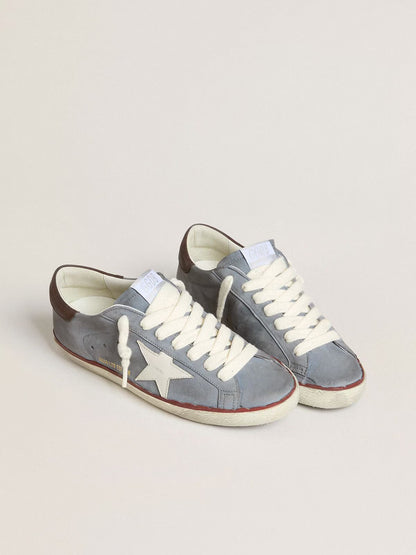 LTD in azure nubuck with white leather star and brown leather at the heel