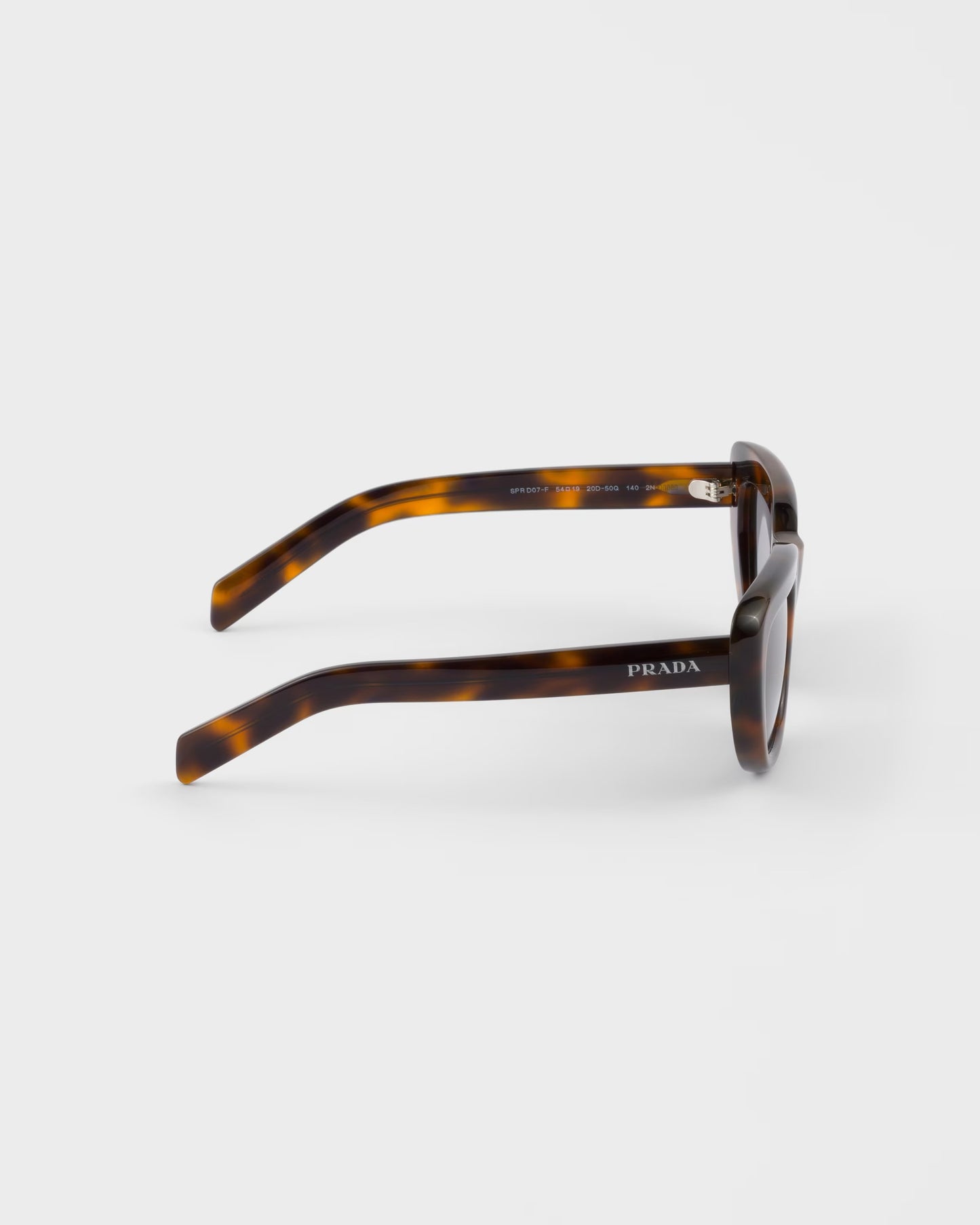 Rechteckige Sonnenbrille aus Schildpatt-Acetat mit grauen Gläsern