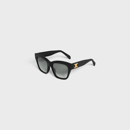 Triomphe 09 Sonnenbrille aus schwarzem Acetat für Damen