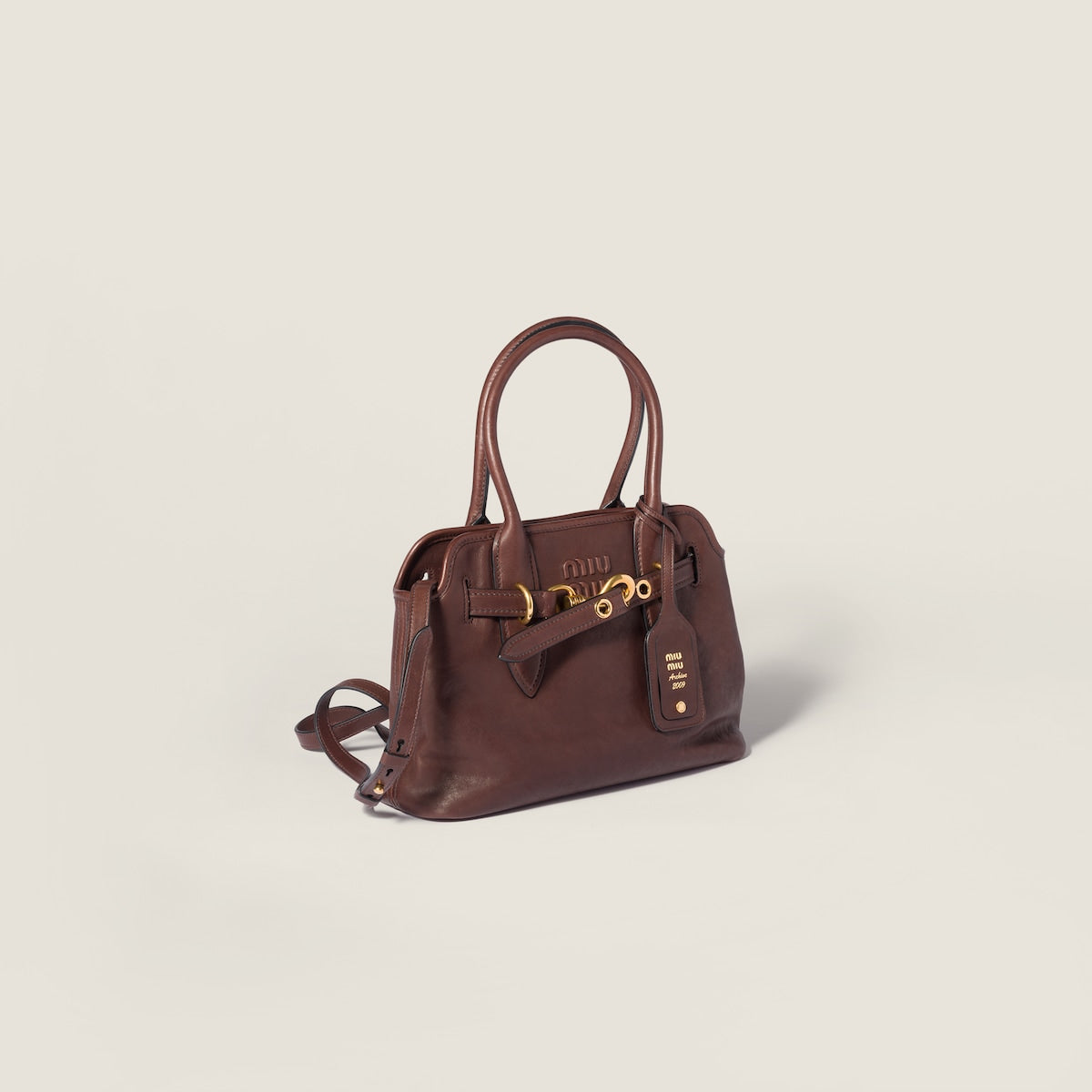 Aventure medium bag made of nappa leather with a burl wood look