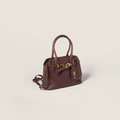 Aventure medium bag made of nappa leather with a burl wood look
