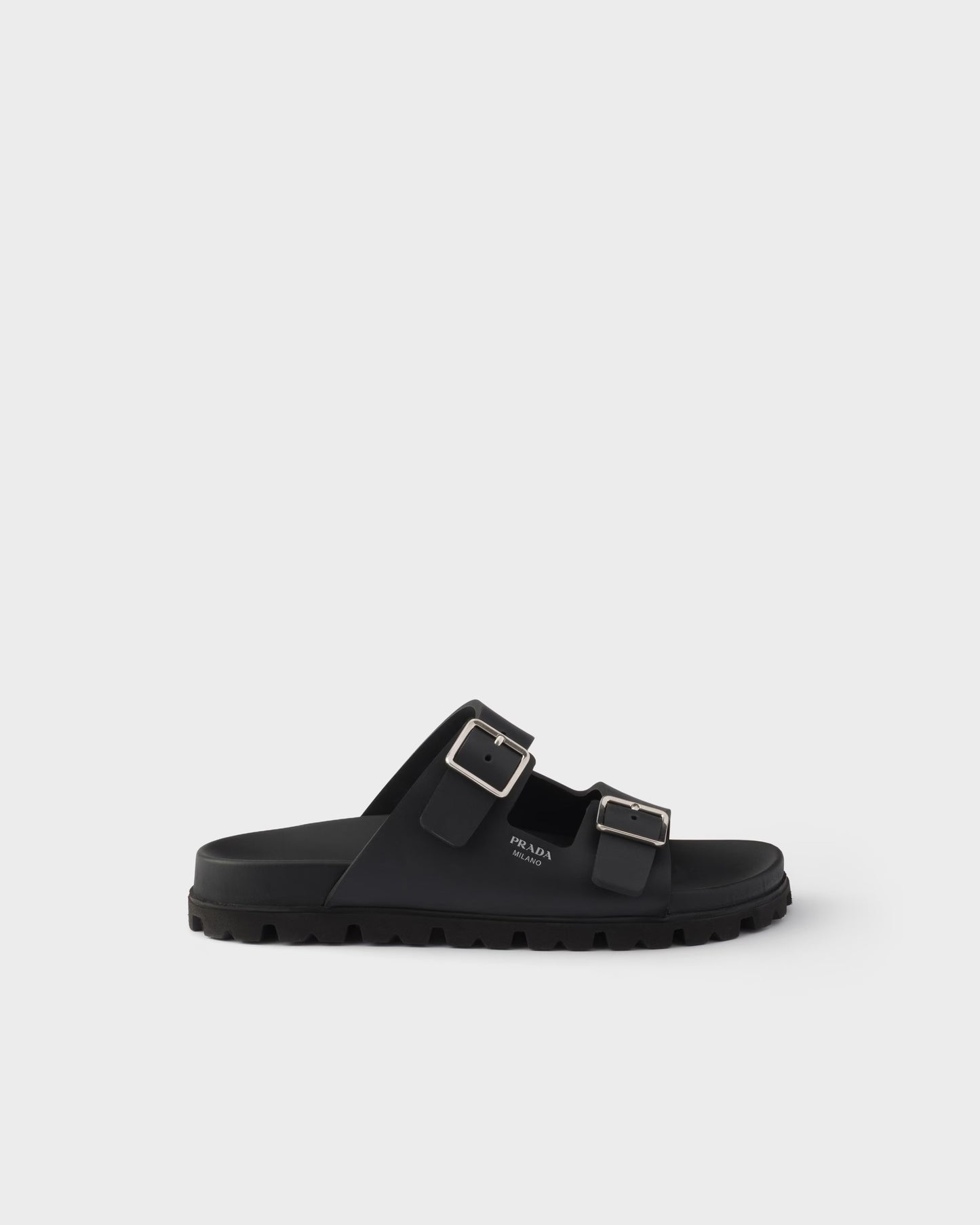Slider-Sandalen aus schwarzem Gummi