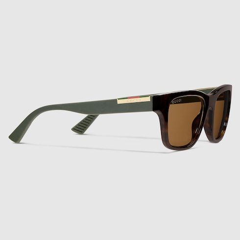 Quadratische Sonnenbrille mit braunen Gläsern Herren