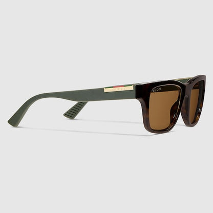 Quadratische Sonnenbrille mit braunen Gläsern Herren