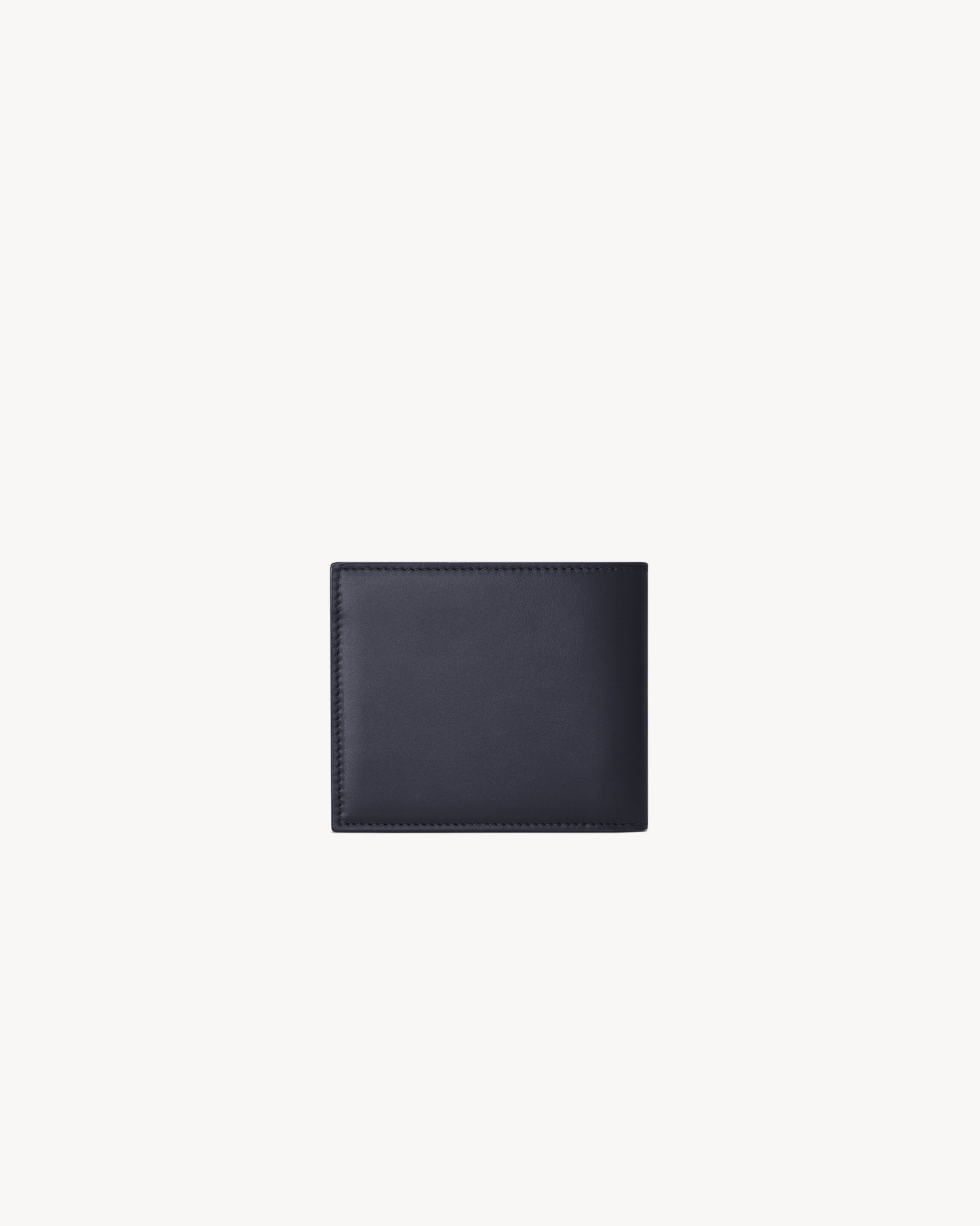 East/West Geldbörse aus glattem blauem Leder