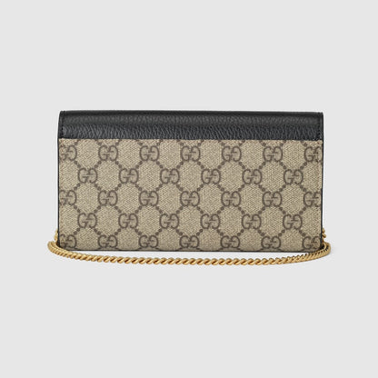 Two-tone GG Marmont wallet with chain