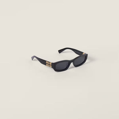 Miu Glimpse Flat-frame Sunglasses with Slate Grey Lenses