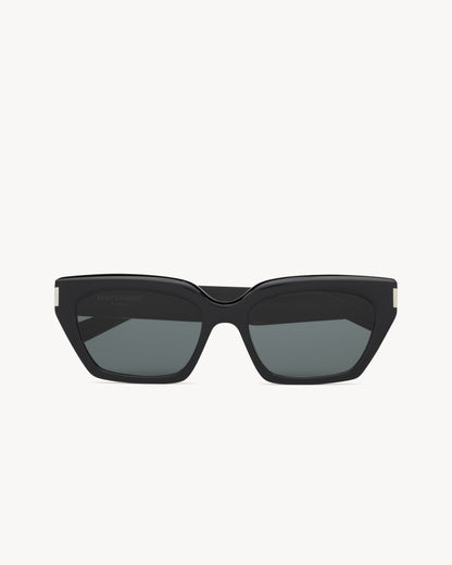 Geometric cat-eye sunglasses in black acetate for women