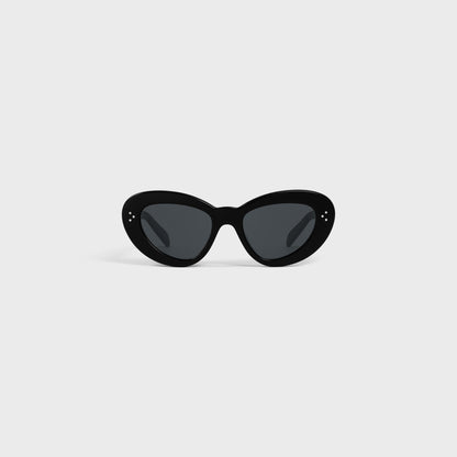 Schmetterlings-S320 Sonnenbrille aus schwarzem Acetat für Damen
