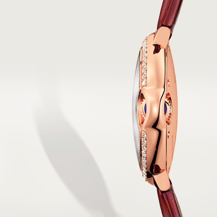 Ballon Bleu Uhr mit bordeauxfarbenem Lederarmband