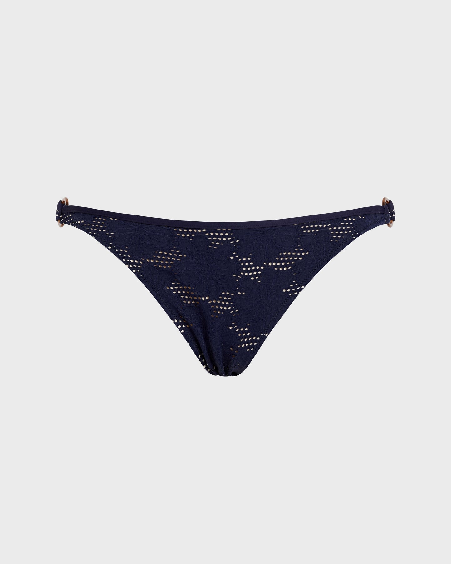 Damen-Triangel-Bikini-Set aus Fleur-Jacquard Marineblau