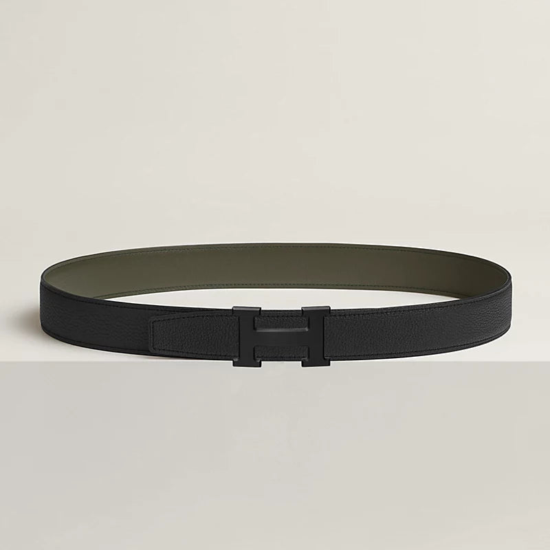 Gürtelschließe Tube H & Wendbarer Gürtelriemen 32 mm Grün/Schwarz Damen