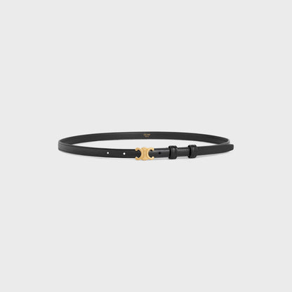 Triomphe Gürtel 13 mm aus schwarzem Taurillonleder für Damen