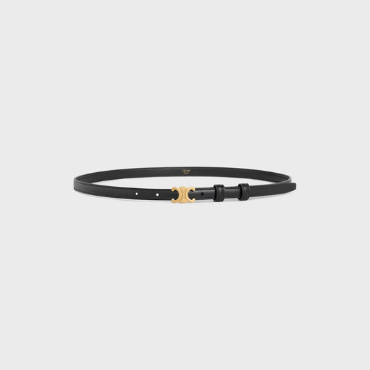 Triomphe Gürtel 13 mm aus schwarzem Taurillonleder für Damen