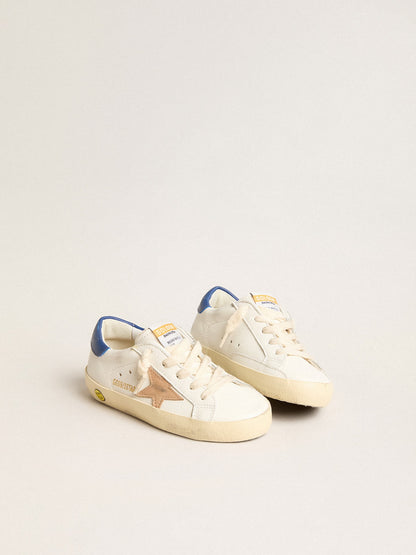 Super-Star Young in nappa leather with beige star and blue heel