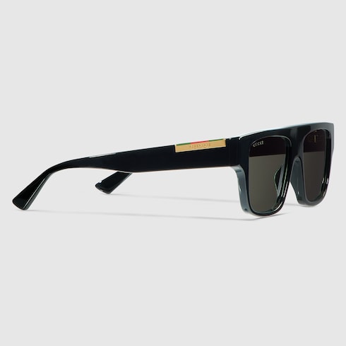 Rechteckige Sonnenbrille mit einfarbigen grauen Gläsern Herren