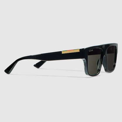 Rechteckige Sonnenbrille mit einfarbigen grauen Gläsern Herren