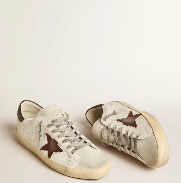 Super-Star made of bio-based material with canvas star and dark brown leather on the heel