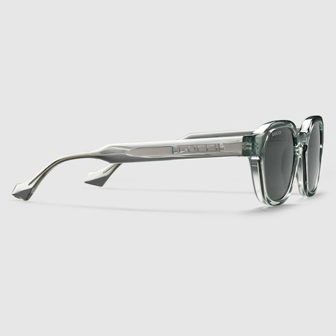 Ovale Sonnenbrille in Grau mit transparentem Effekt Herren