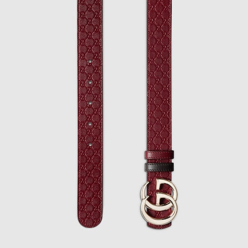 Reversible belt GG Marmont in red and black for women