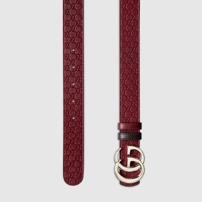 Reversible belt GG Marmont in red and black for women