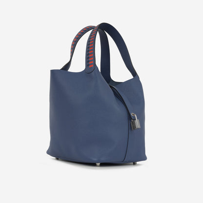 Picotin 22 Leather Weave – Ink Blue/Black/Brick Epsom