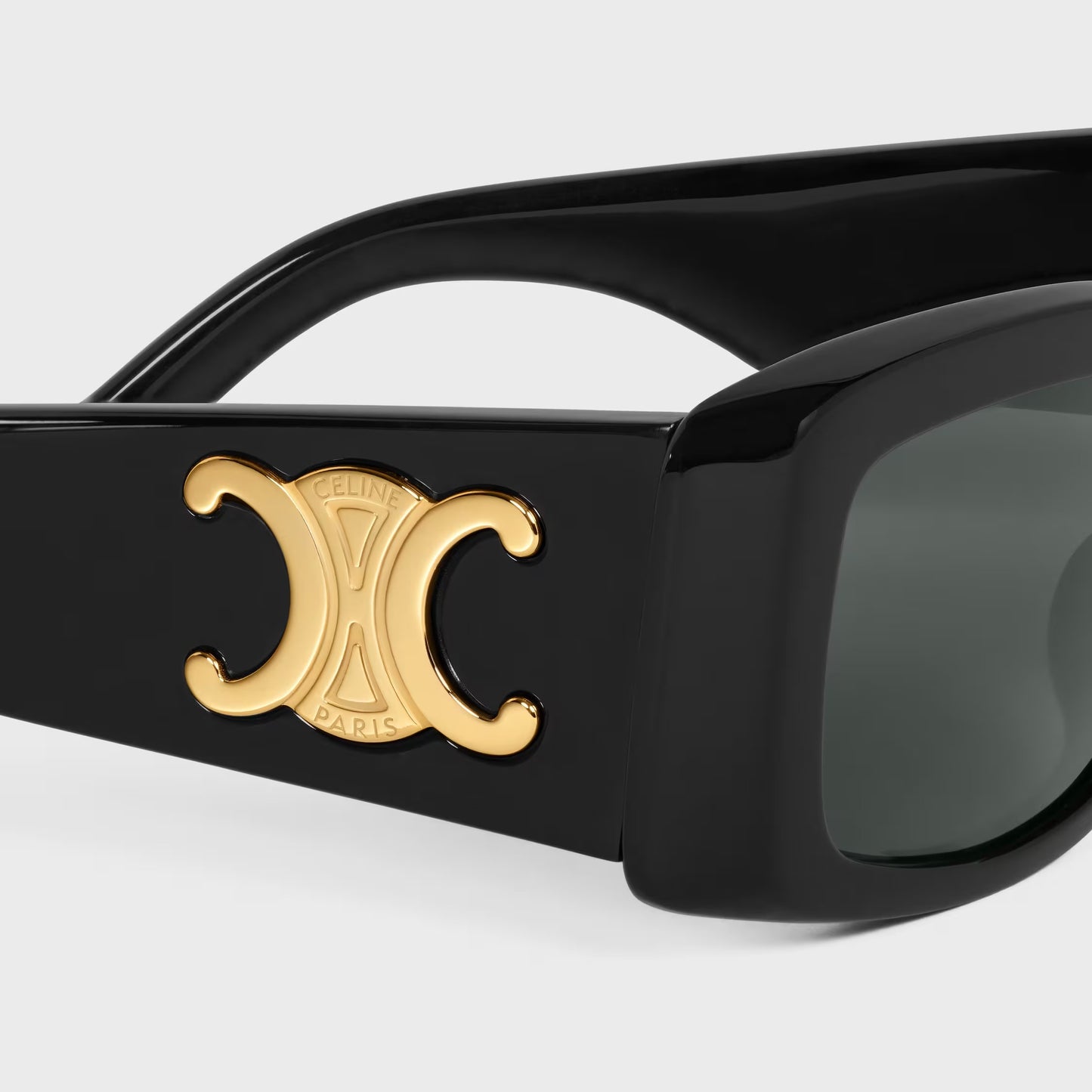 Triomphe XL 01 Sonnenbrille aus schwarzem Acetat für Damen