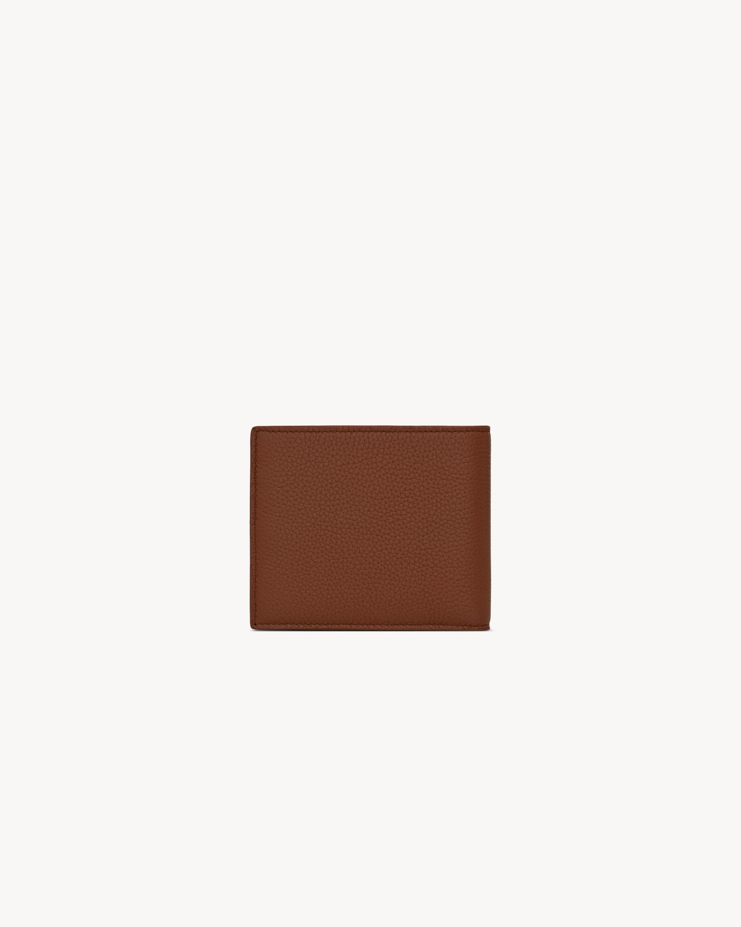 Small TINY CASSANDRE East/West wallet in grained brown leather