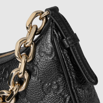 GG Emblem Shoulder Bag Medium Black