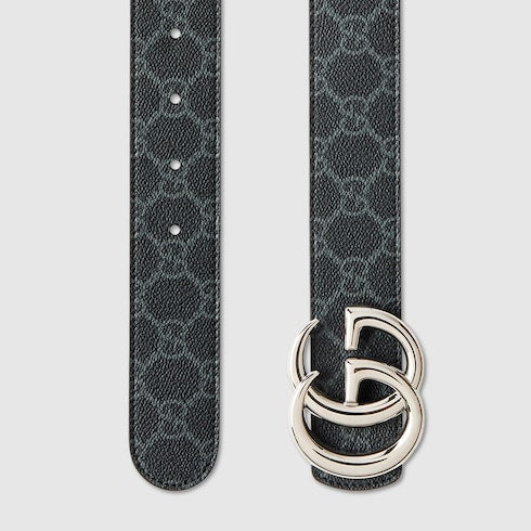 Wendegürtel GG Marmont aus schwarzem Leder Herren
