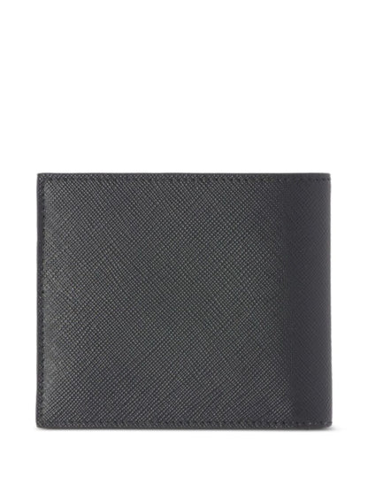 Reversible textured wallet in black