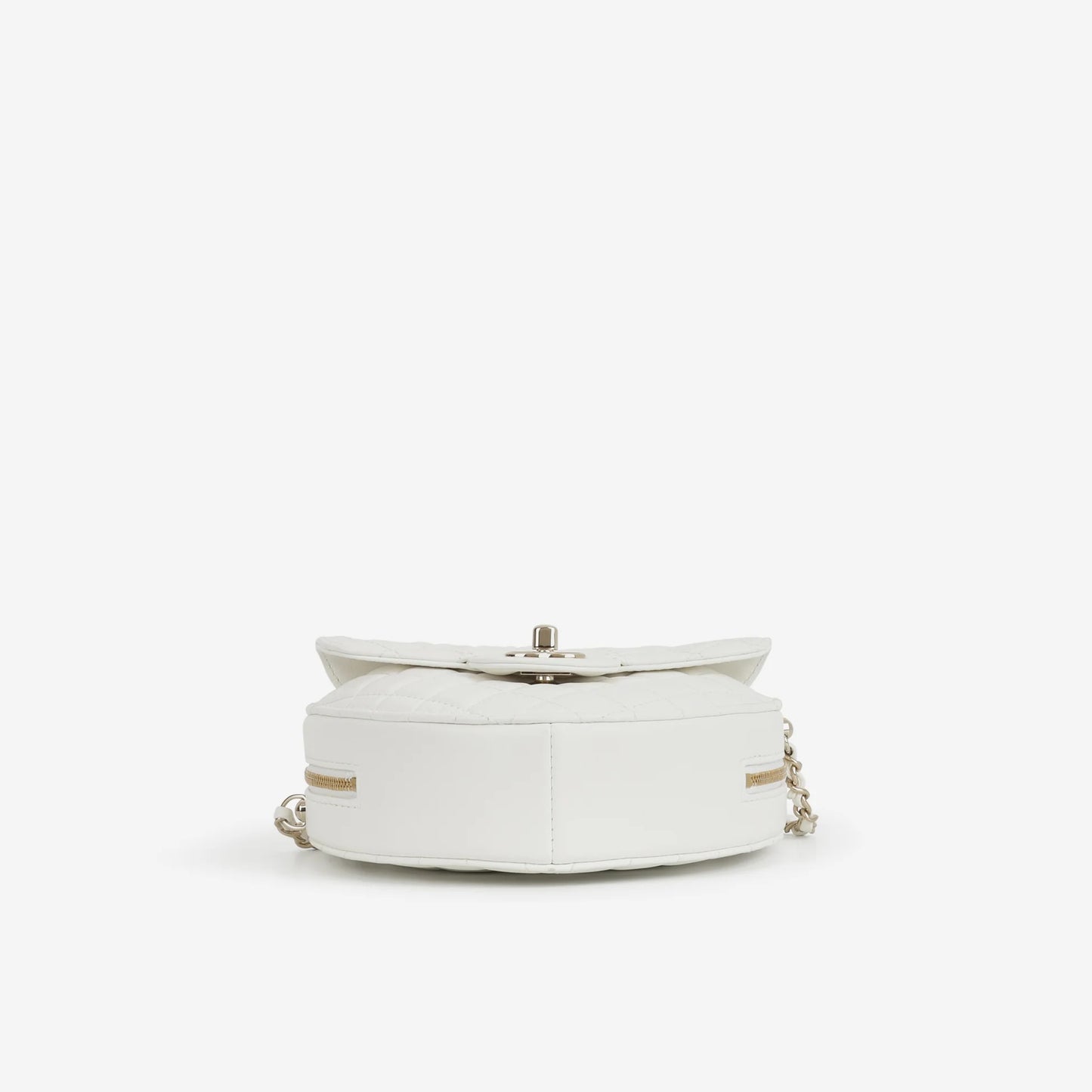 Große Heart Tasche aus weißem Lammleder