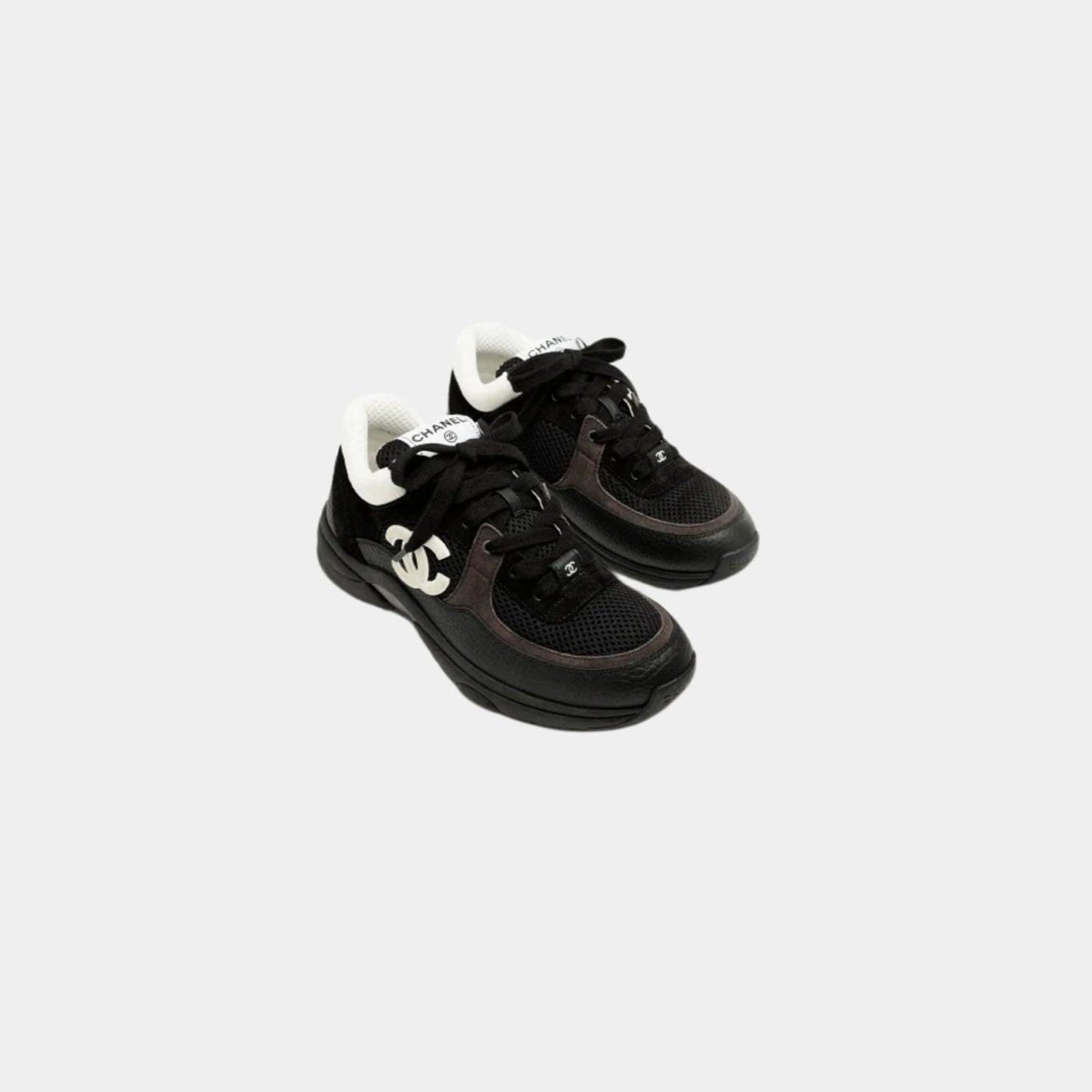 Sneaker aus Netz-Wildleder in Schwarz/Weiß