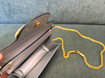 Locò Schultertasche mit Kristallverzierung Beige