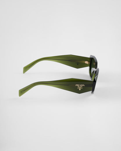 Geometric PP sunglasses with forest green lenses