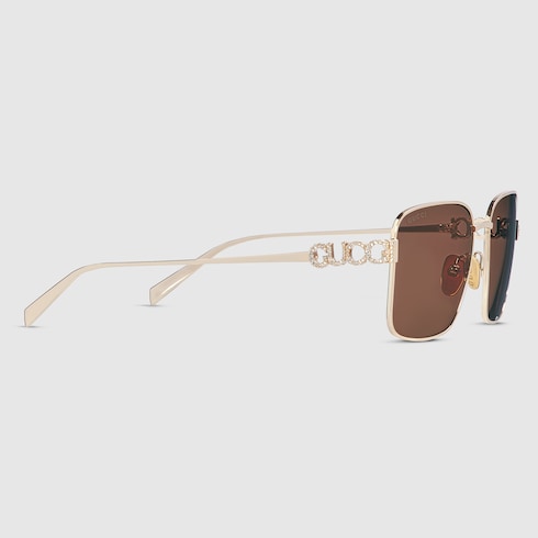 Sonnenbrille Quadratisch Hellgold