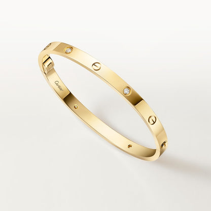LOVE bracelet, medium model with 4 diamonds, gold