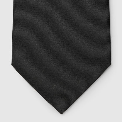 Jacquard Silk Tie in Black with GG-Clamp