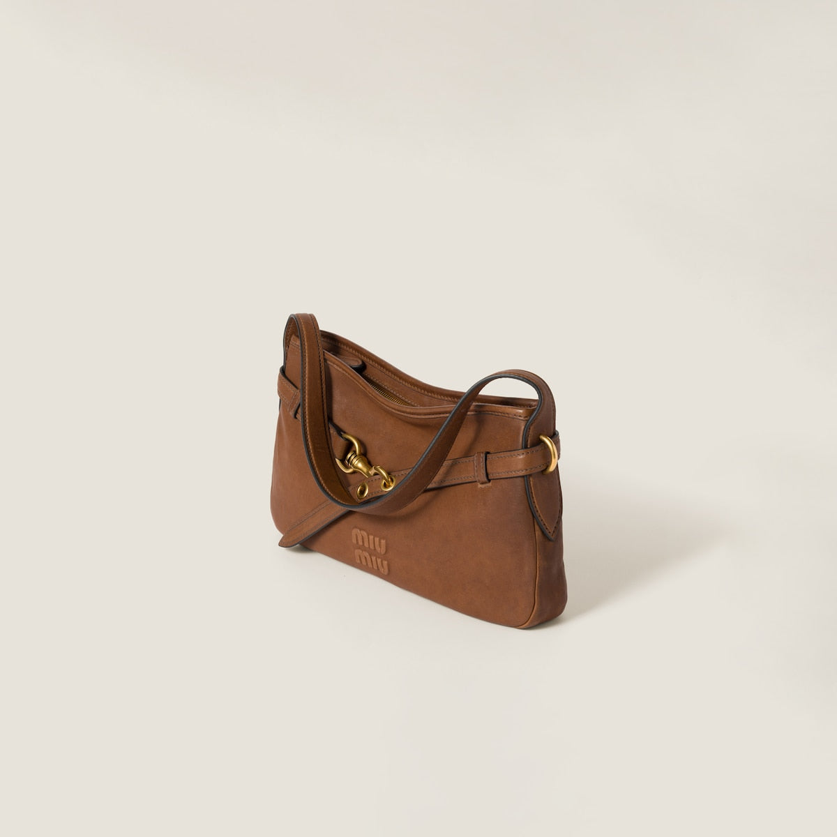 Aventure bag, regular size, made of brown nappa leather