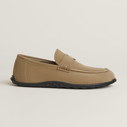 Lazy Loafer Beige Wildleder mit H-Schnalle